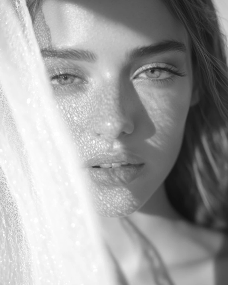 Bridal portrait in soft natural light with veil texture — Cyprus wedding photography by Soomore Events.